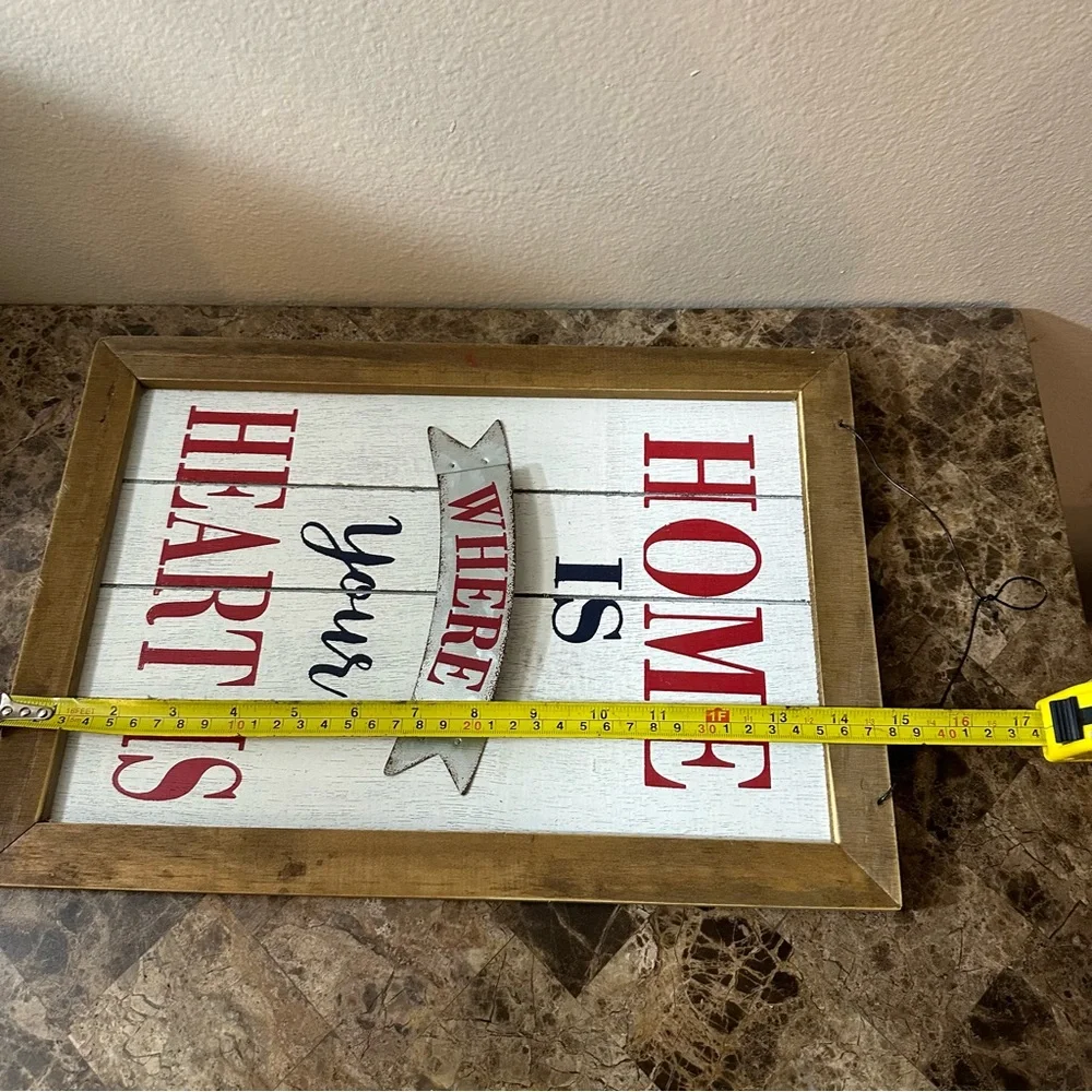 Home Is Where Your Heart Is Rustic Wall Sign